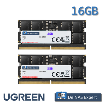 16GB Memory voor UGREEN NAS DXP4800 Plus, DXP6800 Pro, DXP480T of DXP8800 Plus 16GB kit van 2