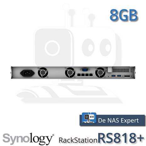 Synology RackStation RS818+ achterkant